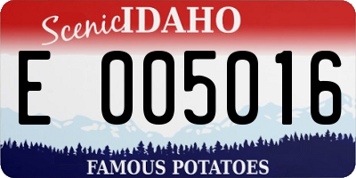 ID license plate E005016