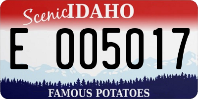 ID license plate E005017