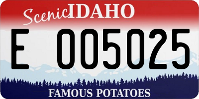 ID license plate E005025