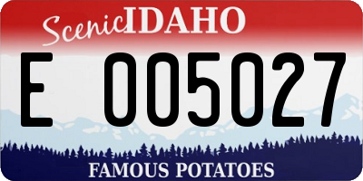 ID license plate E005027