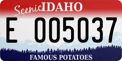 ID license plate E005037