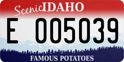 ID license plate E005039