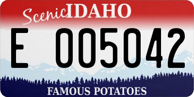 ID license plate E005042