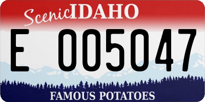 ID license plate E005047