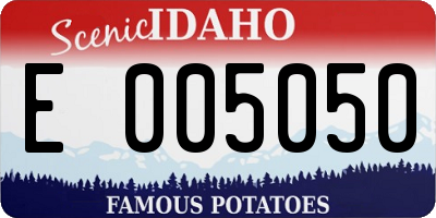 ID license plate E005050