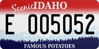 ID license plate E005052