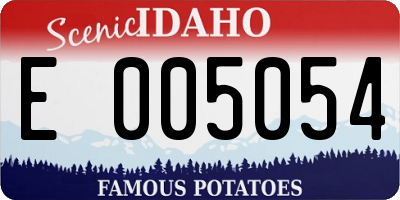 ID license plate E005054