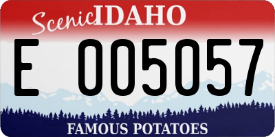 ID license plate E005057