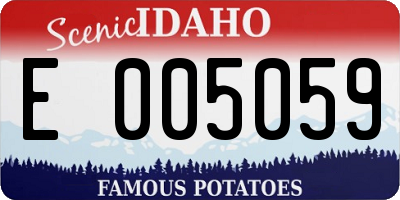 ID license plate E005059