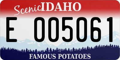 ID license plate E005061