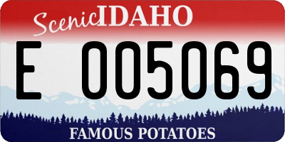 ID license plate E005069