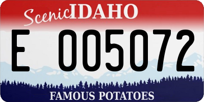 ID license plate E005072