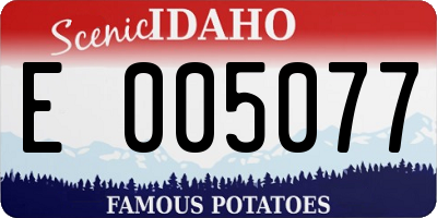 ID license plate E005077