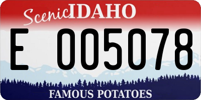 ID license plate E005078