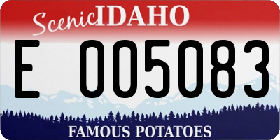 ID license plate E005083