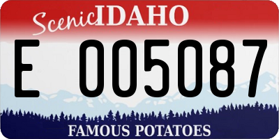 ID license plate E005087