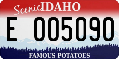 ID license plate E005090