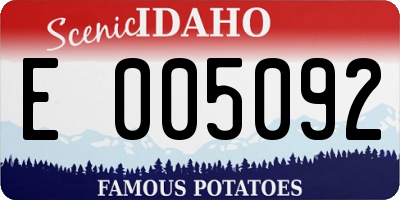 ID license plate E005092