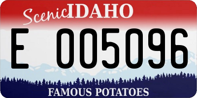 ID license plate E005096