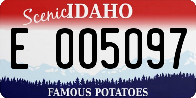 ID license plate E005097