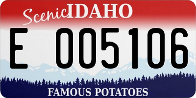 ID license plate E005106