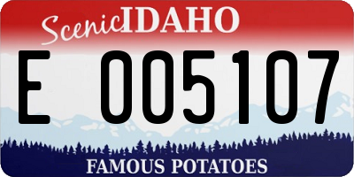 ID license plate E005107