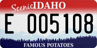 ID license plate E005108