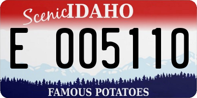 ID license plate E005110