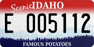 ID license plate E005112