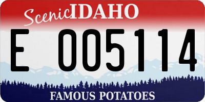 ID license plate E005114