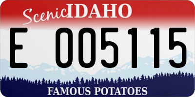 ID license plate E005115
