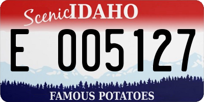 ID license plate E005127