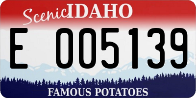 ID license plate E005139