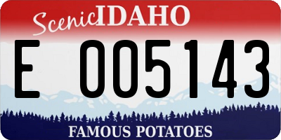 ID license plate E005143