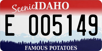 ID license plate E005149