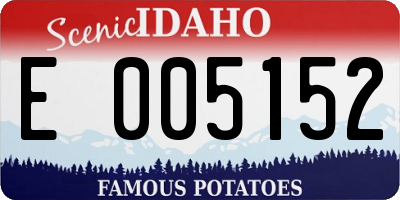 ID license plate E005152