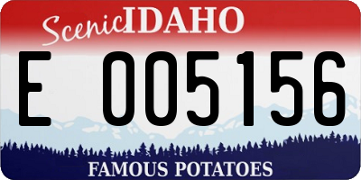 ID license plate E005156