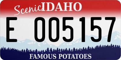 ID license plate E005157