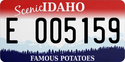 ID license plate E005159