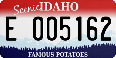 ID license plate E005162