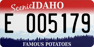 ID license plate E005179