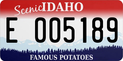 ID license plate E005189