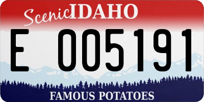 ID license plate E005191