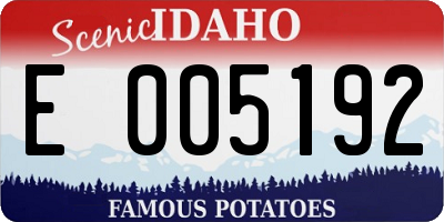 ID license plate E005192