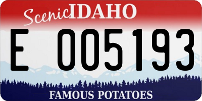 ID license plate E005193