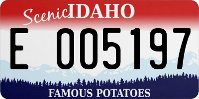 ID license plate E005197