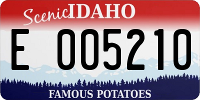 ID license plate E005210