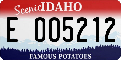 ID license plate E005212