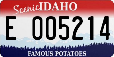 ID license plate E005214