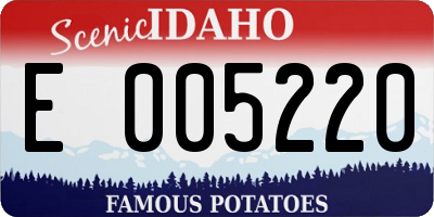 ID license plate E005220